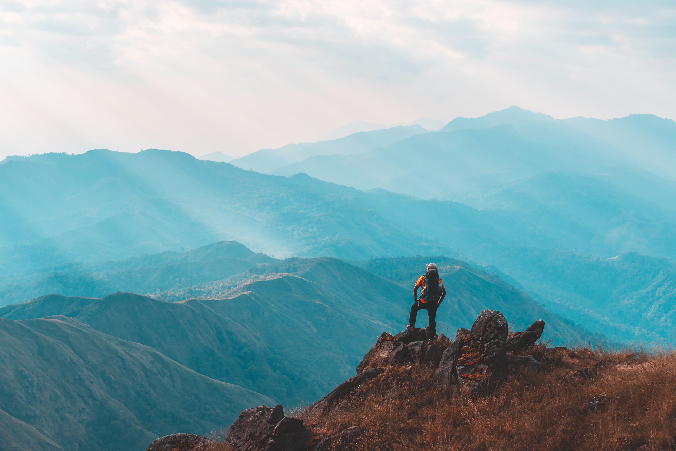 Fountain Consulting and Management We exist because we enjoy helping our clients grow and succeed Silhouette Of Man Hold Up Hands On The Peak Of Mountain,success